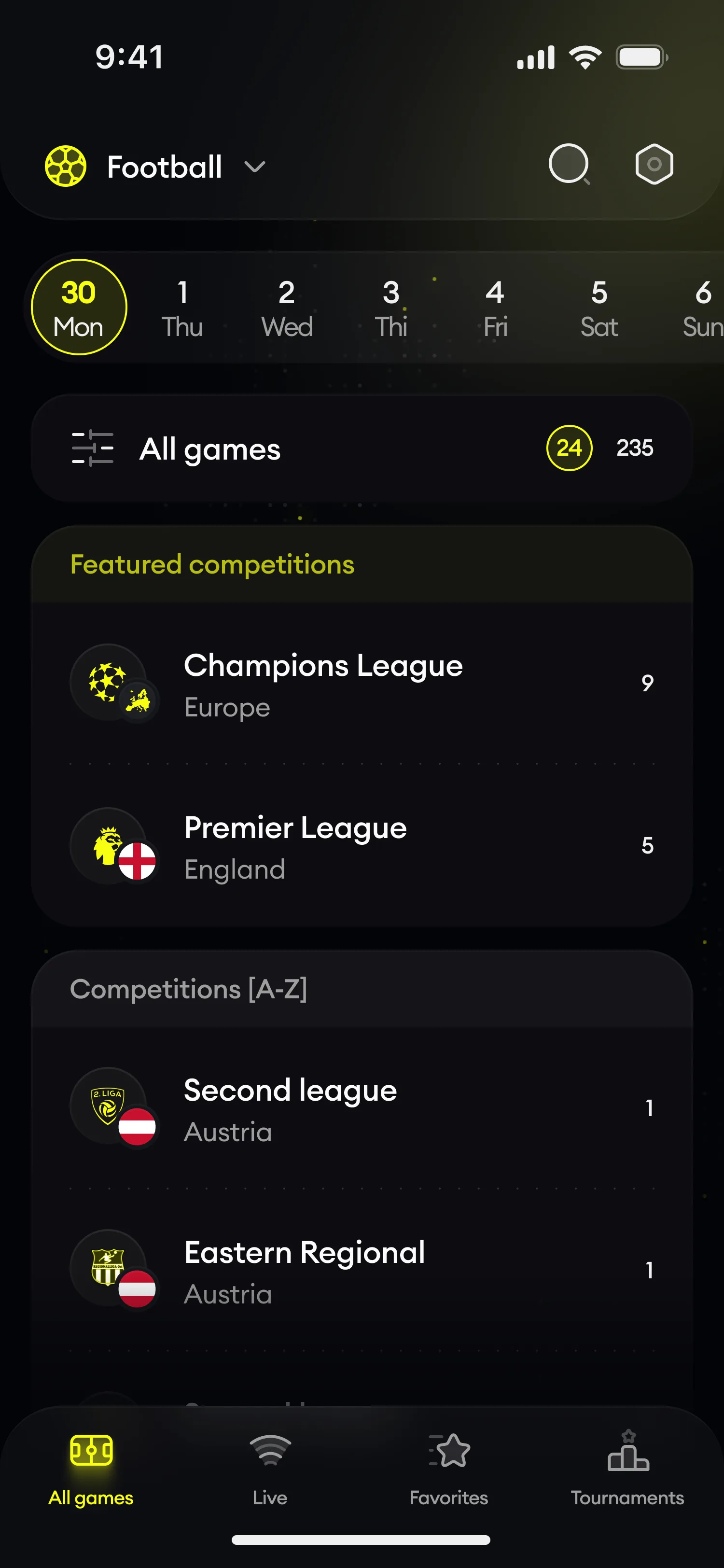 FlowScore app screen 1